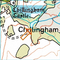 Kort over Chillingham Castle